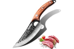 Japan Knife, Viking Knives Hand Forged Meat Cleaver Knife 6", Japanese Chef Knife with Sheath BBQ, for Camping, Tactical, Deb