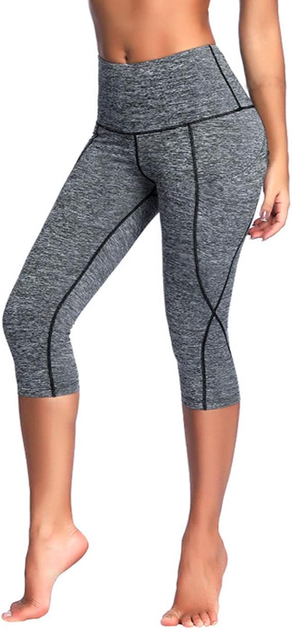 Legging Sport Femme Zilams 3/4 - Taille Haute Opaque - Yoga Fitness - Polyester/Spandex - Coupe Capri
