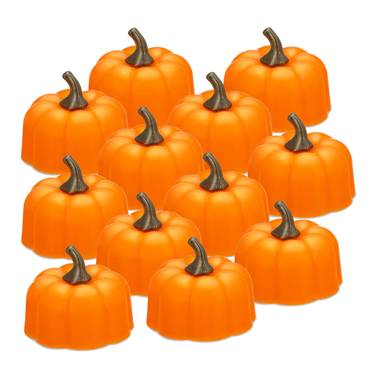 Orange Pumpkin Tealight Candles, Halloween Decorative Flicker Flameless