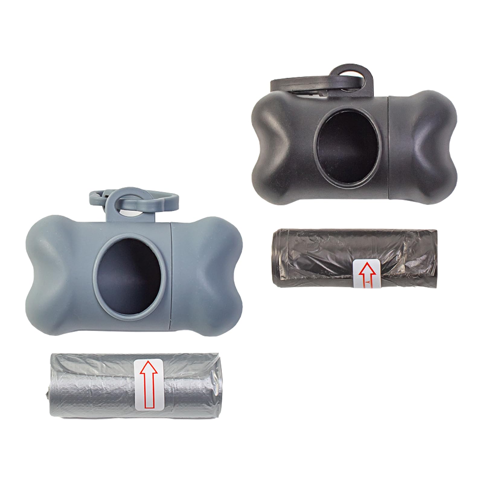 2 Pcs Doggy Poop Bag Bone Shaped Dog Poop Pickup Bags Holder Dispenser Poop Bag Holder with Black Dog Poop Bags With Dispenser Bone Shaped Pet Poop Bags for Leash Dog Poop Bag