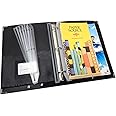 MSP Professional 3 Rings Portfolio Organizer, Music Choral Folder with, Handle, Detachable Strap and Bonus Item: Plastic Strip Magazine Holders- Black (MSP-210S - 9.5" x 12.5")