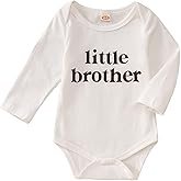 AG AGUU Little Brother Bodysuit Infant Baby Boys Romper Newborn Onesie Sibling Outfits Long Sleeve One Piece Fall Clothes