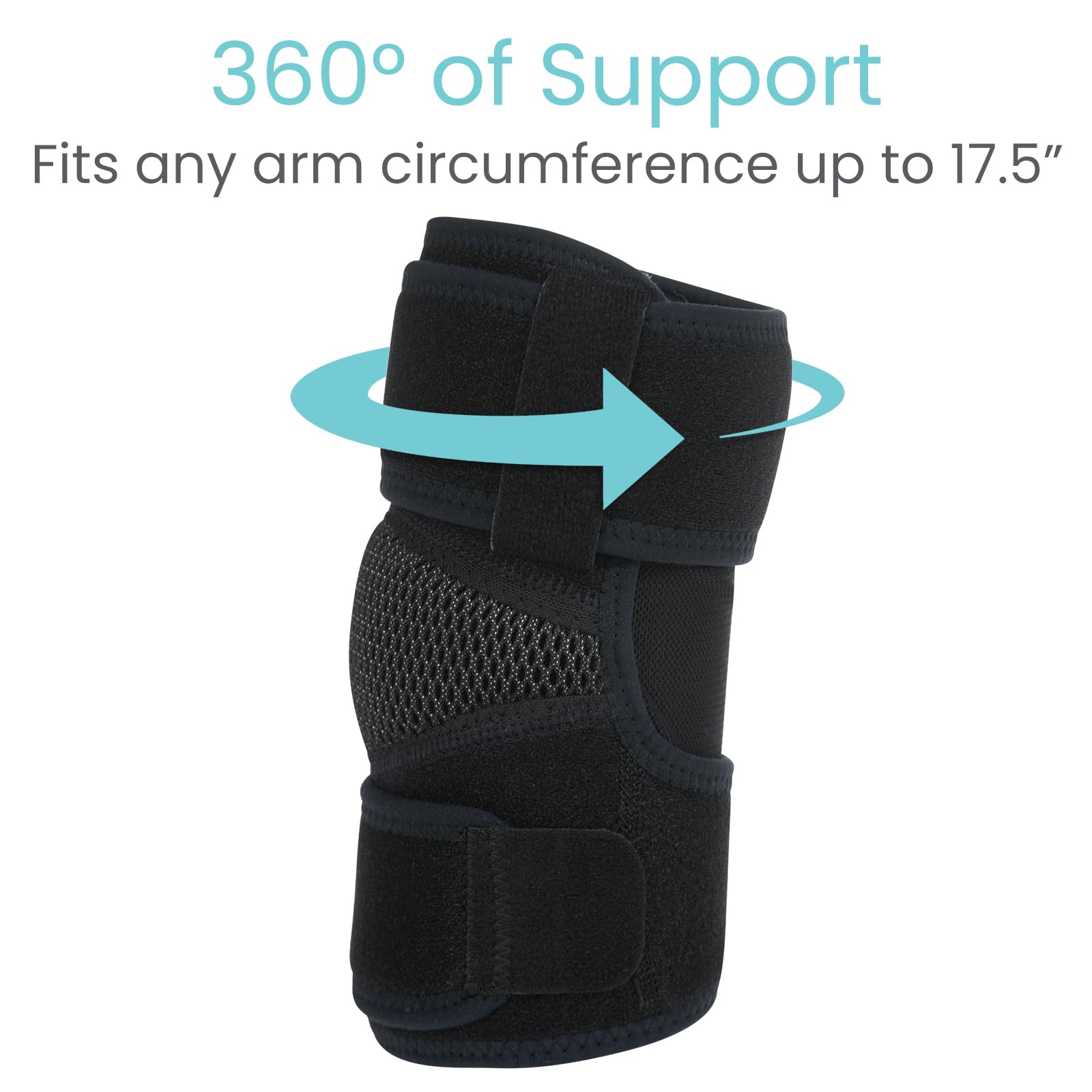 Vive Elbow Brace - Tennis Compression Sleeve - Wrap for Golfers, Bursitis, Left or Right Arm - Tendonitis Support Strap for Golf, Men and Women - Epicondylitis and Sports Recovery