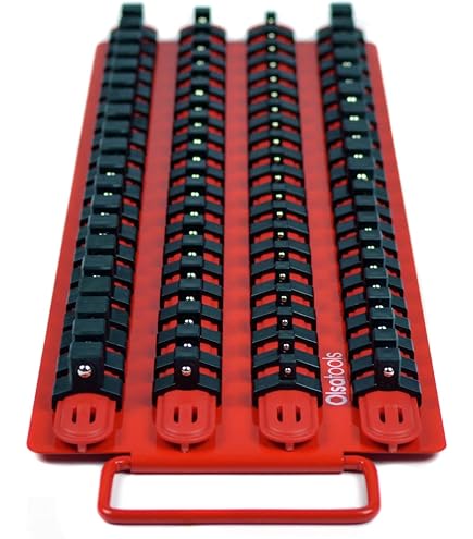 EGOFIX 1/2-Inch Drive Socket Organizer Rails - 3 Pack With 12 Clips Each, Heavy Duty ABS, Green