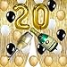 Gold 20th Birthday Party Decorations Supplies, Gold Foil Fringe Curtains Backdrop Props Champagne Bottle Wine Glass Balloons Decoration for Bachelorette Graduation Anniversary Ceremony