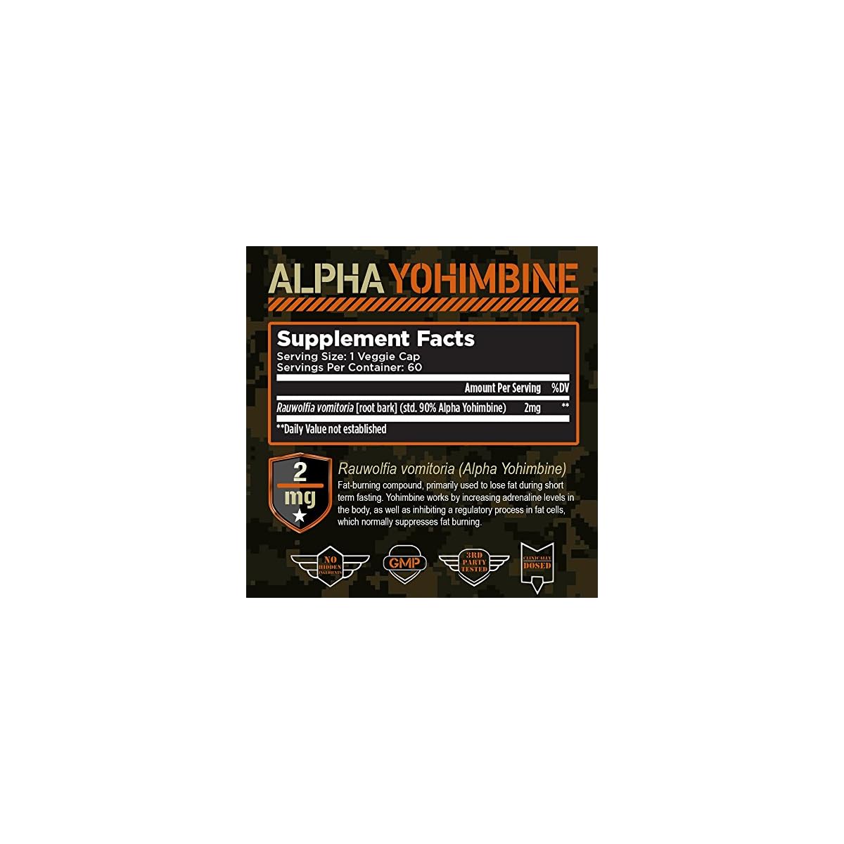 Team Six Supplements Alpha Yohimbine Proven Yohimbe Bark Fat Burner