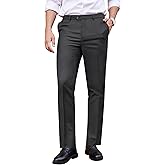 COOFANDY Men's Classic Fit Dress Pants Flat Front Straight Formal Pants Wrinkle Free Expandable Waist Suit Pants