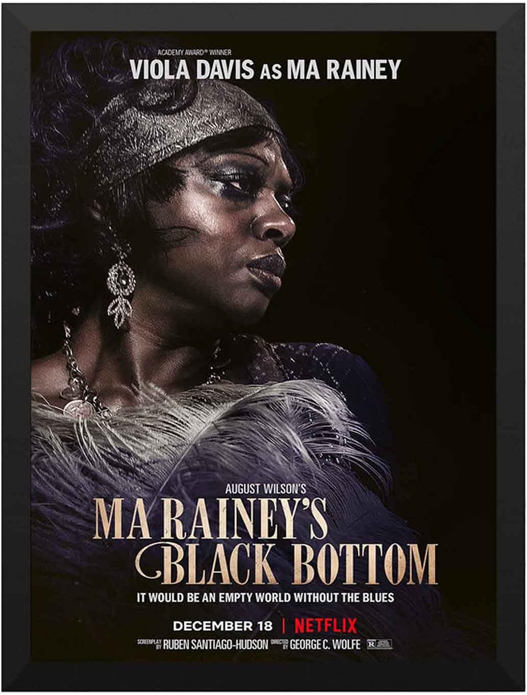 Amazon 映画ポスター マ レイニーのブラックボトム 6ポスター 黒のフォトフレーム ファッション絵画 壁飾り 家族壁画装飾 サイズ 33x45cm 額縁を送る ウォールステッカー オンライン通販