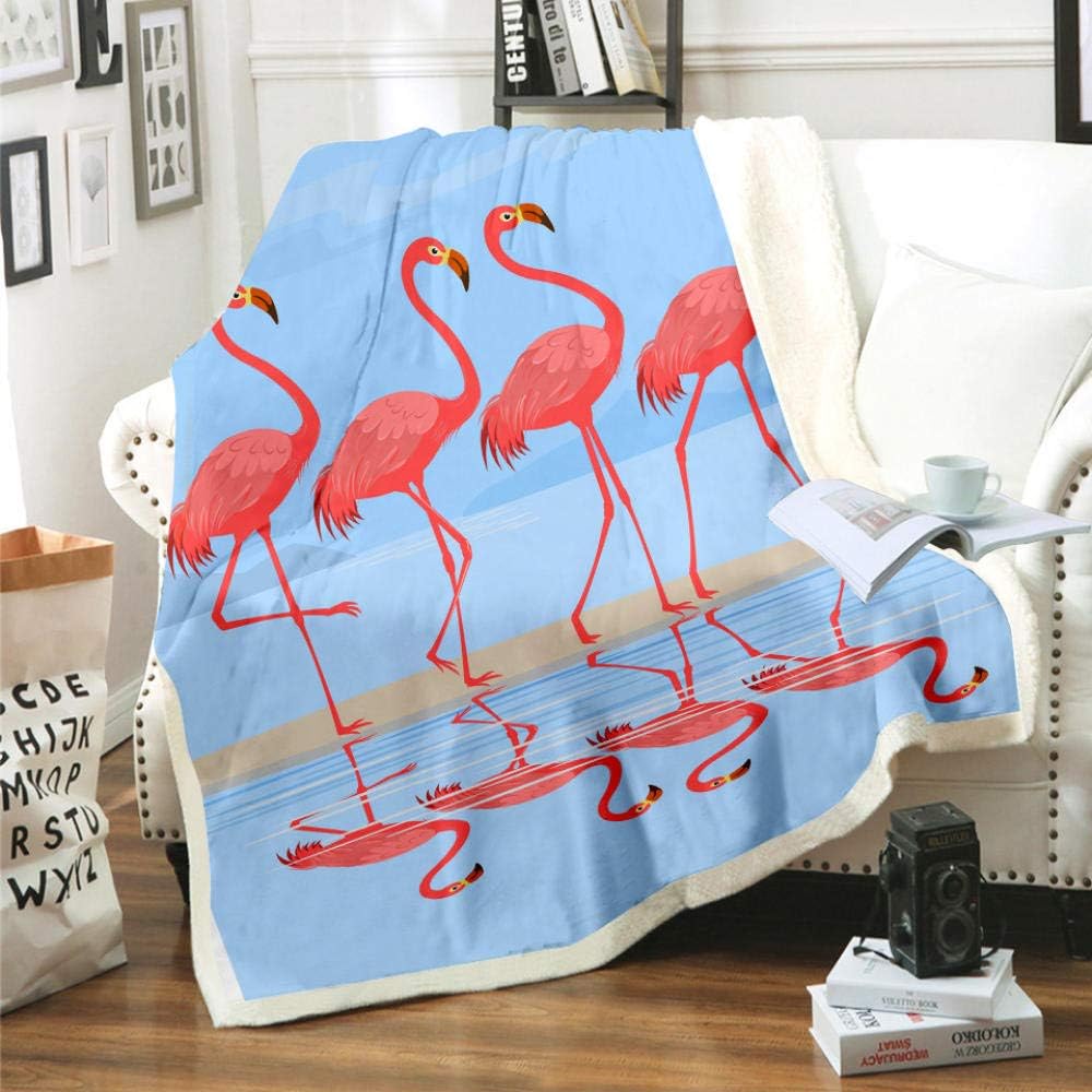 Blanket throw Flamingo by the sea130X150CM Children for Adults Soft