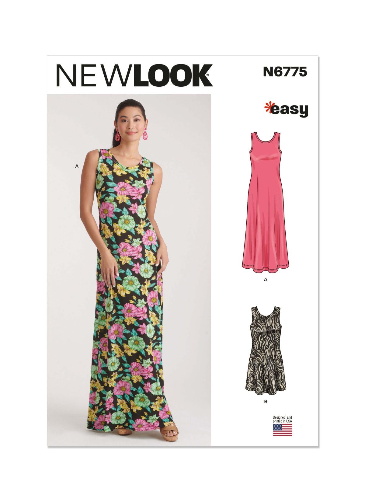 NEW LOOK Paper Pattern UN6775A Misses' Knit Dress in Two Lengths A (XXS-XS-S-M-L-XL-XXL)