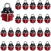 SUNNYCLUE 1 Box 30Pcs Ladybug Enamel Charms Metal Insect Charm Bulk Silver Alloy Red Lucky Ladybird Animal Beetles Shaped Tiny Pendants for Jewelry Making Necklace Bracelet DIY Crafts Accessories