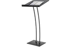 EASILYWINLIFE Pulpits for Churches with Iron Stable Bottom, Stand Up Acrylic Podium Lectern with Thickened Acrylic Countertop, Multi Function Pulpit with pancel Pen Slot for Modern Classroom Concert Wedding Event