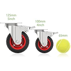 Homhoo 4" Swivel Caster Wheels with Safety Dual