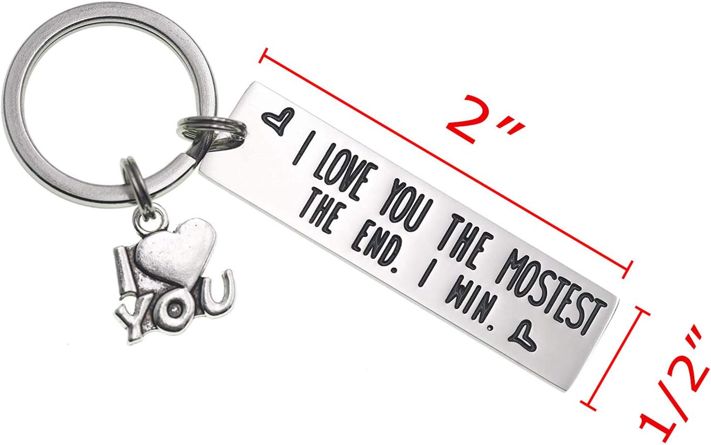 LParkin I Love You The Mostest The End I Win Couples Friendship Key Chain Cute Boyfriend Girlfriend Birthday Gifts for Him Her - Image 3