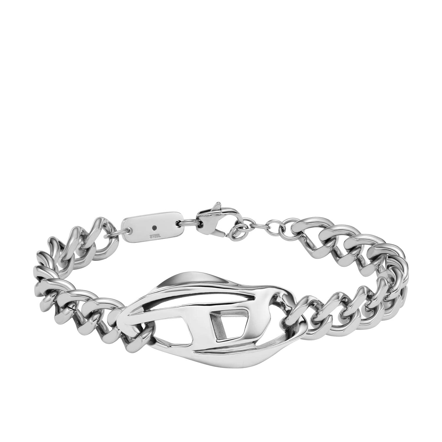 Diesel All-Gender Stainless Steel Chain Bracelet, Color: Silver (Model: DX1413040)