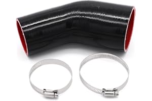 INGOULUT 45 Degree2.5 to 3 inch Silicone Reducer Coupler Hose 4-Ply Reinforced Turbo,Intercooler,Intake Piping Coupler Hose with T-Bolt Clamps Length 4″