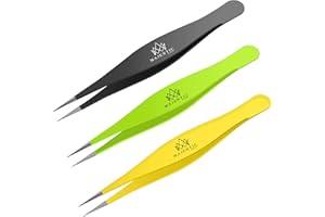 Majestic Bombay Fine Point Tweezers – Precision Pluckers for Women & Men – Splinter, Ticks, Facial, Brow & Ingrown Hair Remov