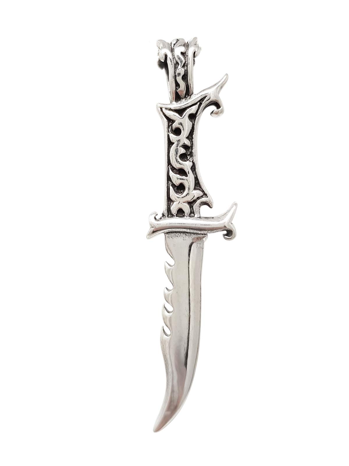Treasure Bay Statement Large 925 Sterling Silver Dagger Pendant necklace for Men