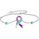 Zunxinsan Suicide Awareness Bracelets 925 Sterling Silver Suicide Prevention Bracelets Inspirational Jewelry for Women