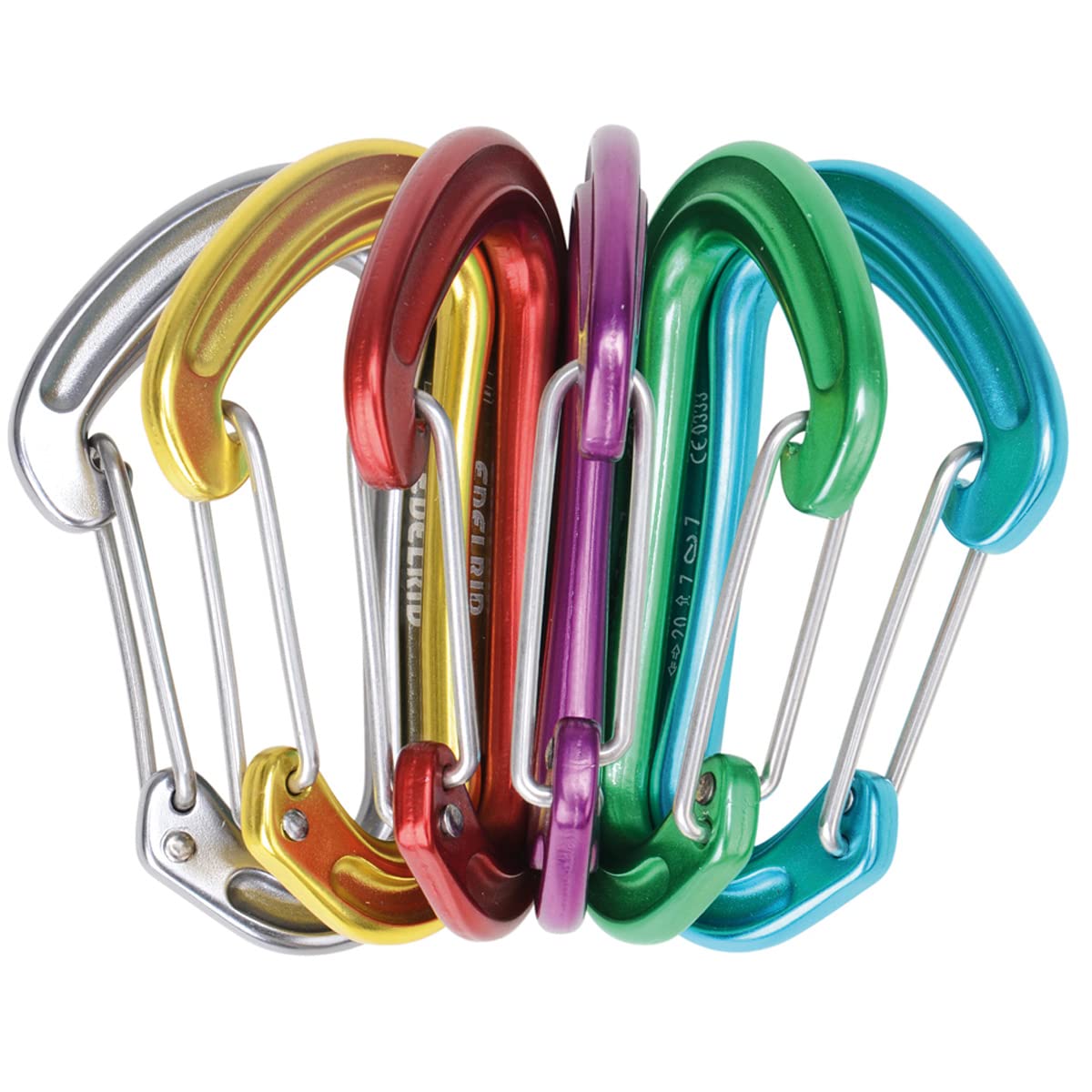EDELRID Unisex – Adult Carabiner Nineteen G Sixpack VPE6, Assorted Colours (900), One Size