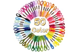 Wujzkisster 50 string embroidery thread, embroidery dental floss set, rainbow-colored sewing thread friendship bracelet, suit