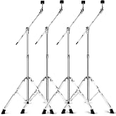 Seteol Boom Cymbal Stand for Mounting Crash, Ride, Splash Cymbals (4 Pack) | Adjustable Cymbal Stand for Drum Hardware Percussion Mount Holder Gear Splash Cymbals, Double Braced Legs with Rubber Feet