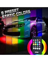Xprite juego de luces LED 5050 SMD para tiras de neón en sistemas para debajo de la carrocería con brillo inferior, de alta intensidad y 7 colores con función activa de sonido y control remoto inalámbrico