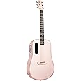 LAVA ME 4 Acoustic Electric Guitars Carbon Fiber Travel Smart Audio Guitar with 3.5 inch TouchScreen, HILAVA 2.0 System, Right-handed, FreeBoost 3.0, Airflow Bag (38INCH Pink)