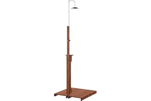 SEI Furniture Rain-Style Outdoor Shower, Oiled Eucalyptus - Natural