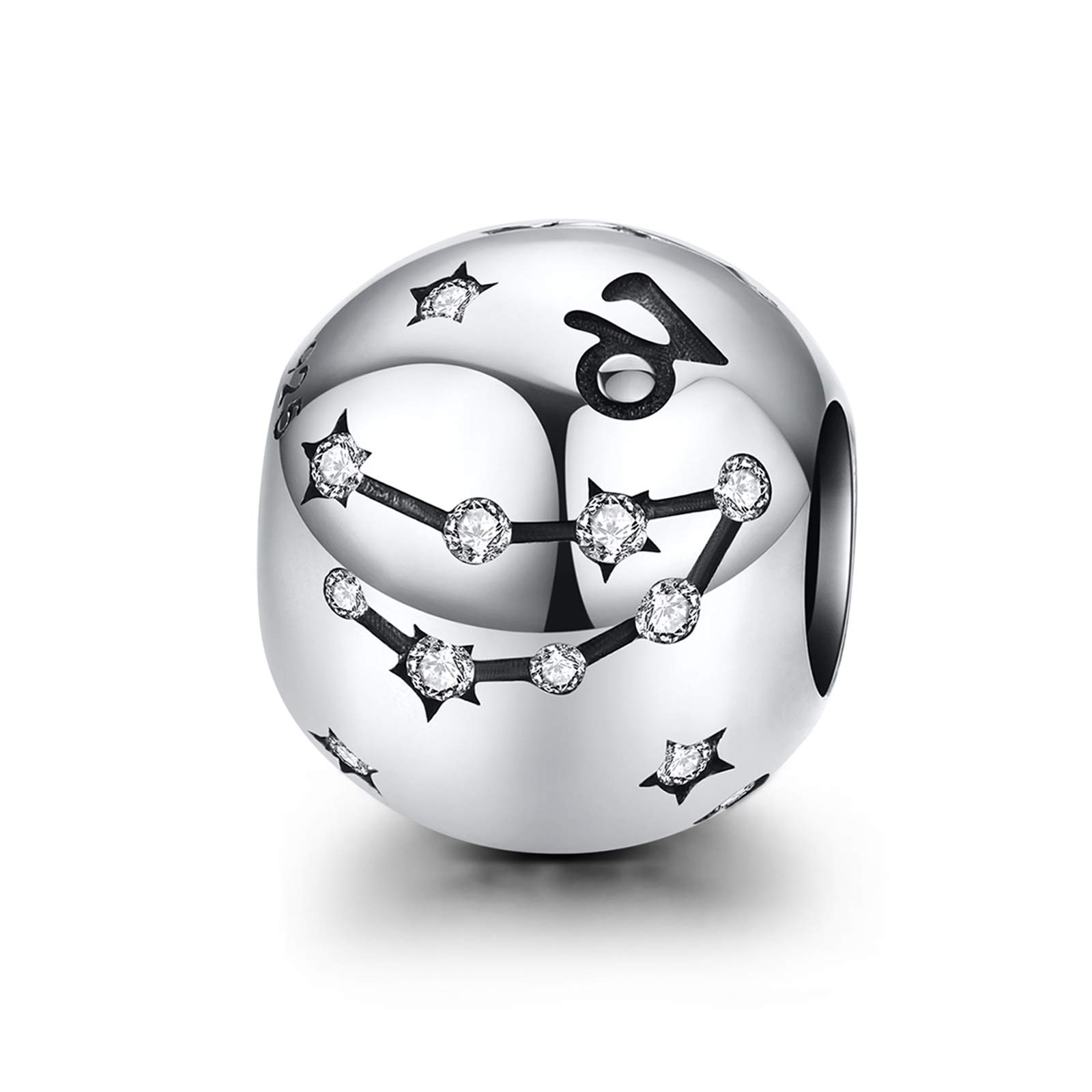 LaMenars Zodiac Star Sign 925 Sterling Silver Bead Charm Fits European Charm Bracelets & Necklaces