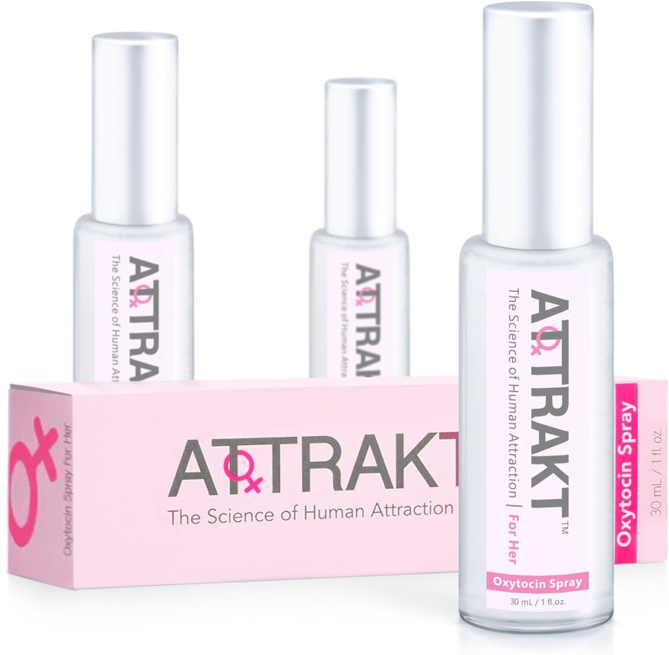 Pheromone Body Spray for Women with Copulins to Boost Femininity – Attrakt for Her (Set of 3) Ideal as Valentines Gift Set