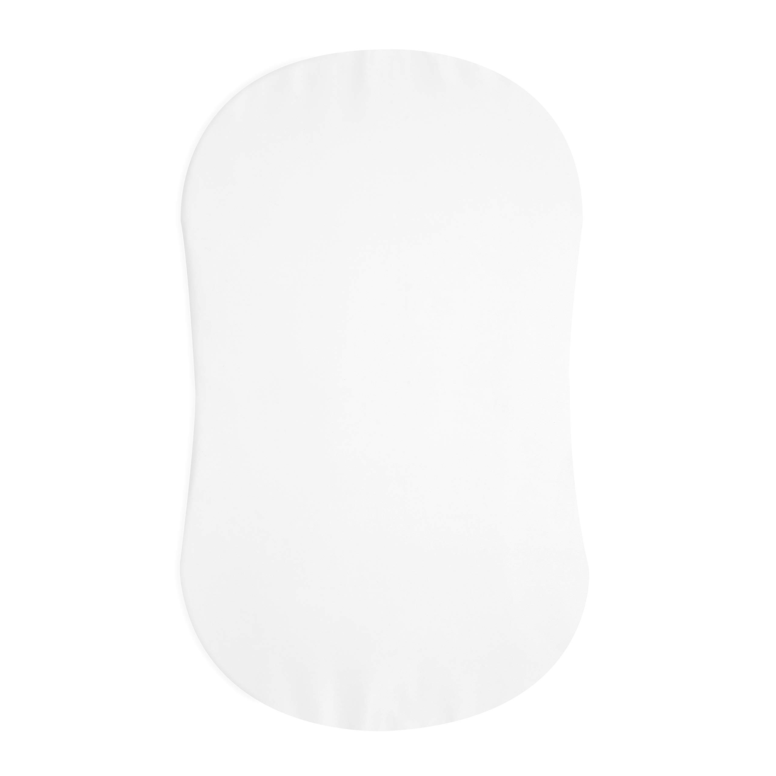 HALO® Sleep BassiNest® Fitted Sheet - White | 100% Cotton Fitted Sheet for Flex, Essentia & Premier Bedside Cot Mattress | Unisex Hourglass Envelope Design | Soft & Breathable Premium Fabric