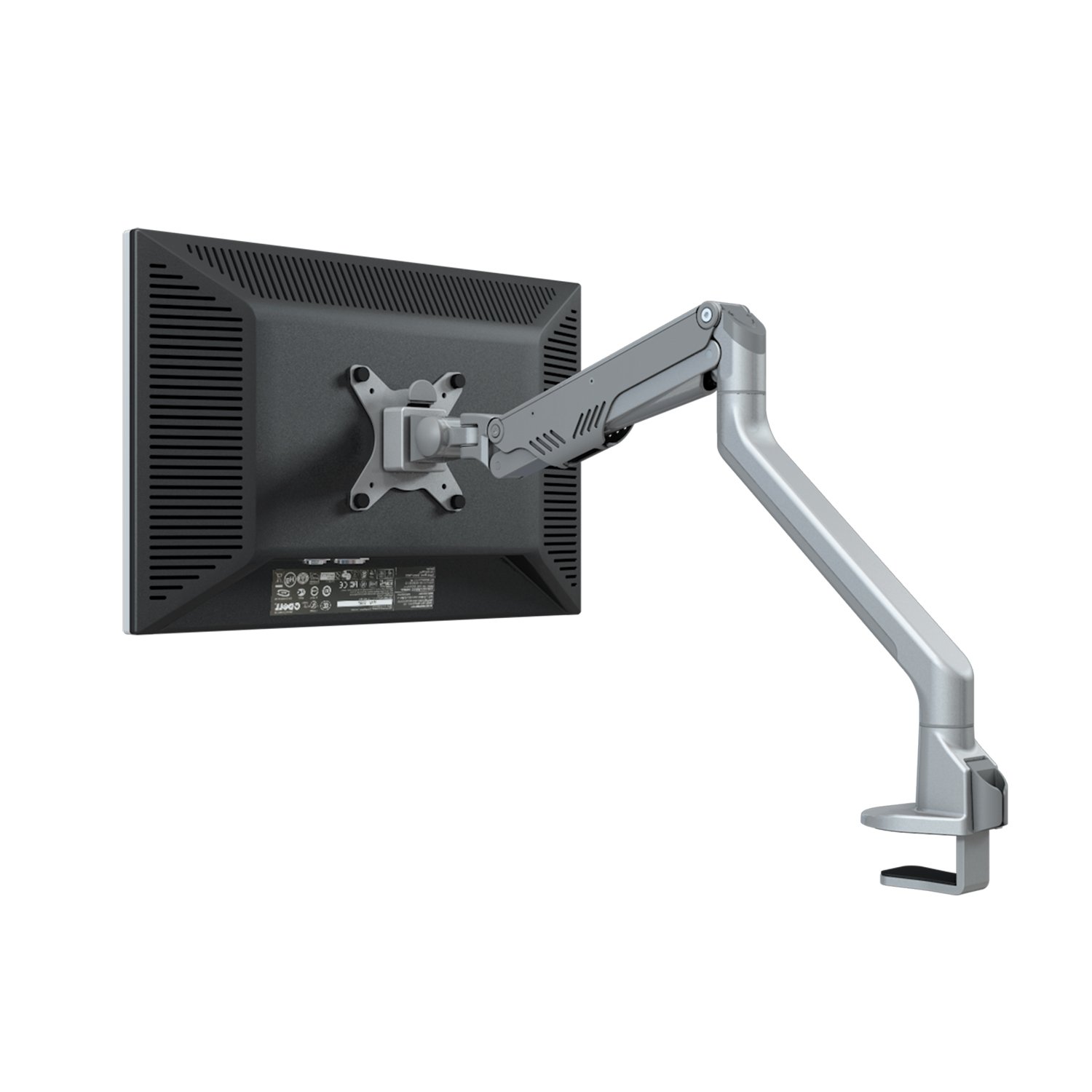 ThingyClub Gas Spring Single LCD Arm Desk VESA Bracket & Monitor Arm Stand for 10"-30" Screens: Tilt up 90° /down 45°, Swivel left/right 180°, 360° Rotation (Silver)