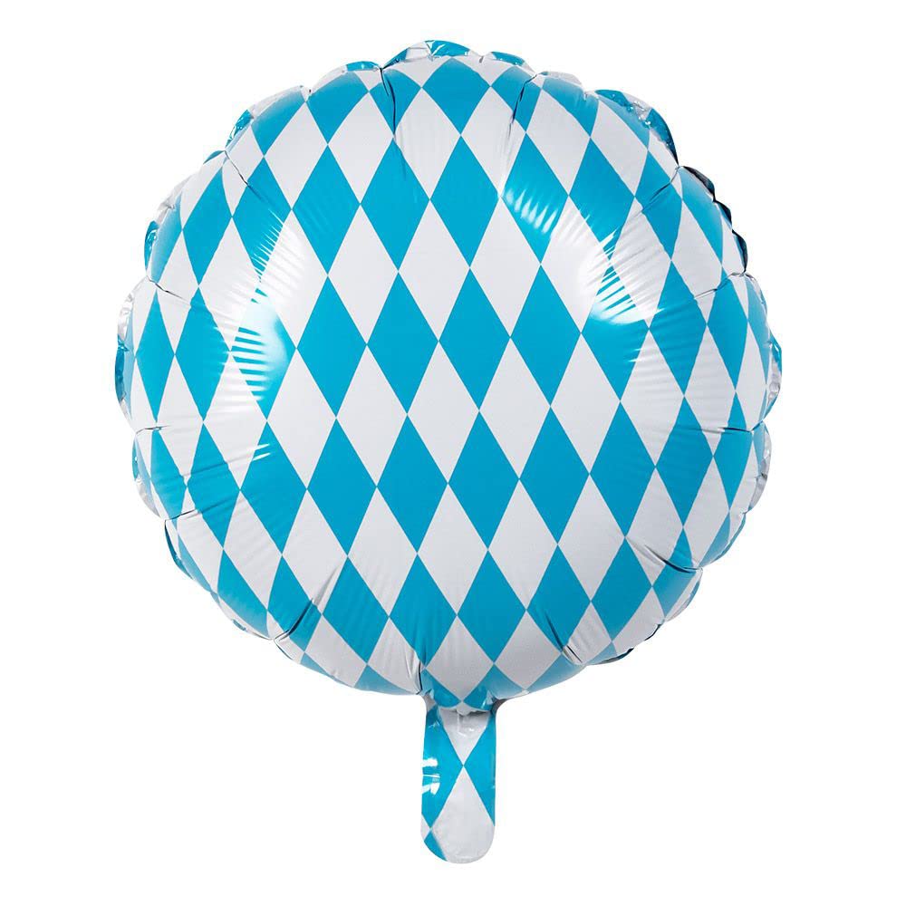 Boland 54287 - Bavaria Foil Balloon, Size 45 cm, Blue/White, Double-Sided Printed Balloon, Bavarian Diamond, Balloon, Helium, Gift, Decoration, Birthday, Folk Festival