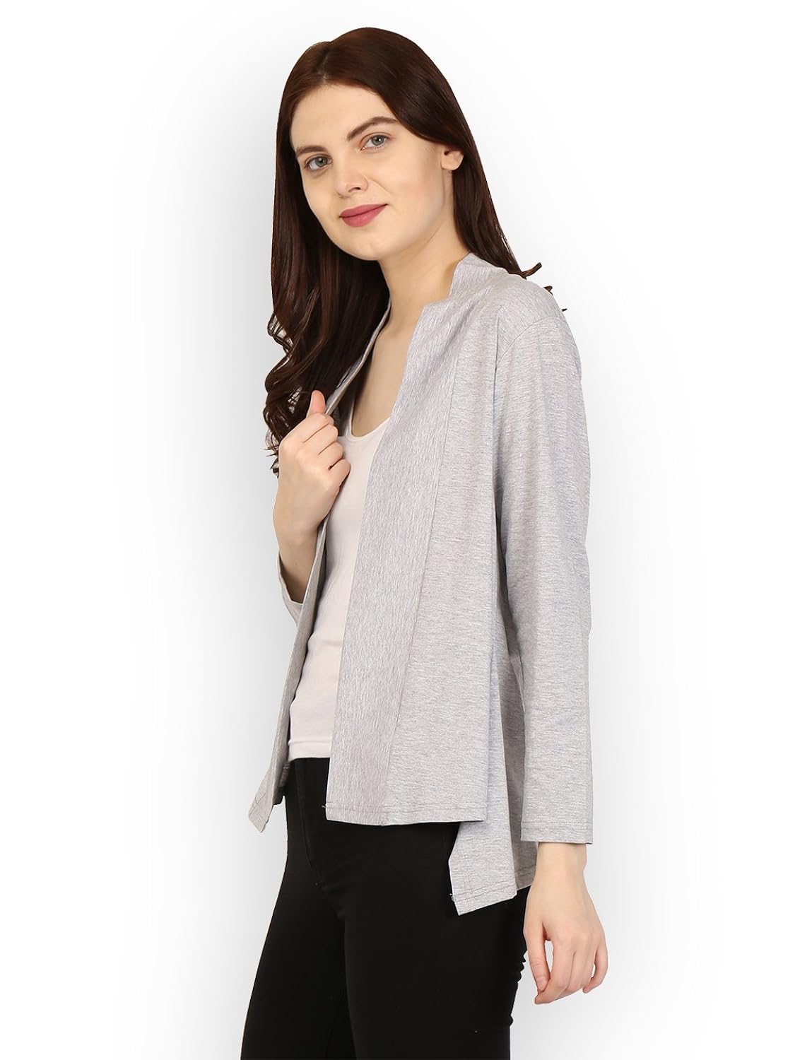 ten on ten women's grey cotton shrug