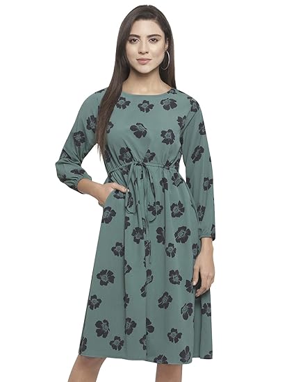 womens green midi dress