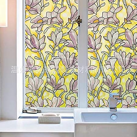 Libby Nice Pvc Kunst Bemalt Fenster Paste Farbe Magnolien Frosting Fensterfilm 45x60cm Amazon De Kuche Haushalt