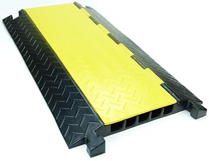 5 Kanal Kabelbrücke Überfahrrampe PRO / 30° Bogen/Endstücke/Schlauchbrücke Kabelkanal für PKW & LKW (1 Gerade)