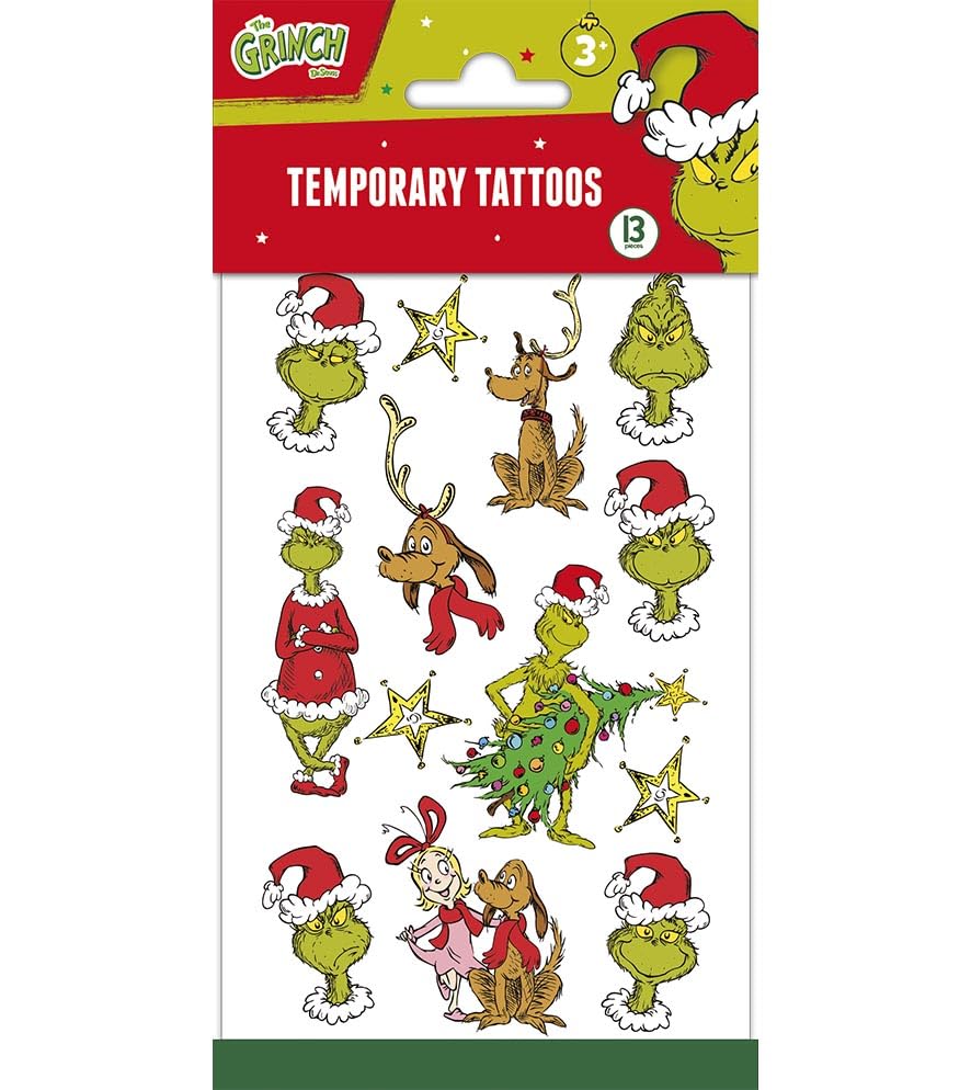 Totum 240056 Grinch Temporary Tattoos, Green