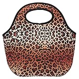 SWEET CONCEPTS Insulated Reusable Neoprene Lunch Bag - Leopard