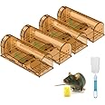CaptSure Humane Mouse Traps Indoor for Home 4 Pack - Small Traps Indoor/Outdoor, Live Mouse Trap Catch and Release, Pet-Safe Mice Traps - Ideal No Kill Traps for Rodent/Voles/Hamsters/Moles