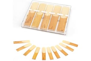 10 Pcs Alto Sax Reeds, 7x1.6cm Natural Saxophone Reeds Musical Instrument Accessories for Saxophone of Any Size (Strength 2.5