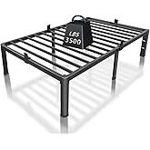 ROIL 14 inch Twin Bed Frames with Headboard Hole and Round Corner Legs Mattress Retainers 3500LBS Heavy Duty Steel Slats No Box Spring Needed Platform Noise-Free Easy Assembly