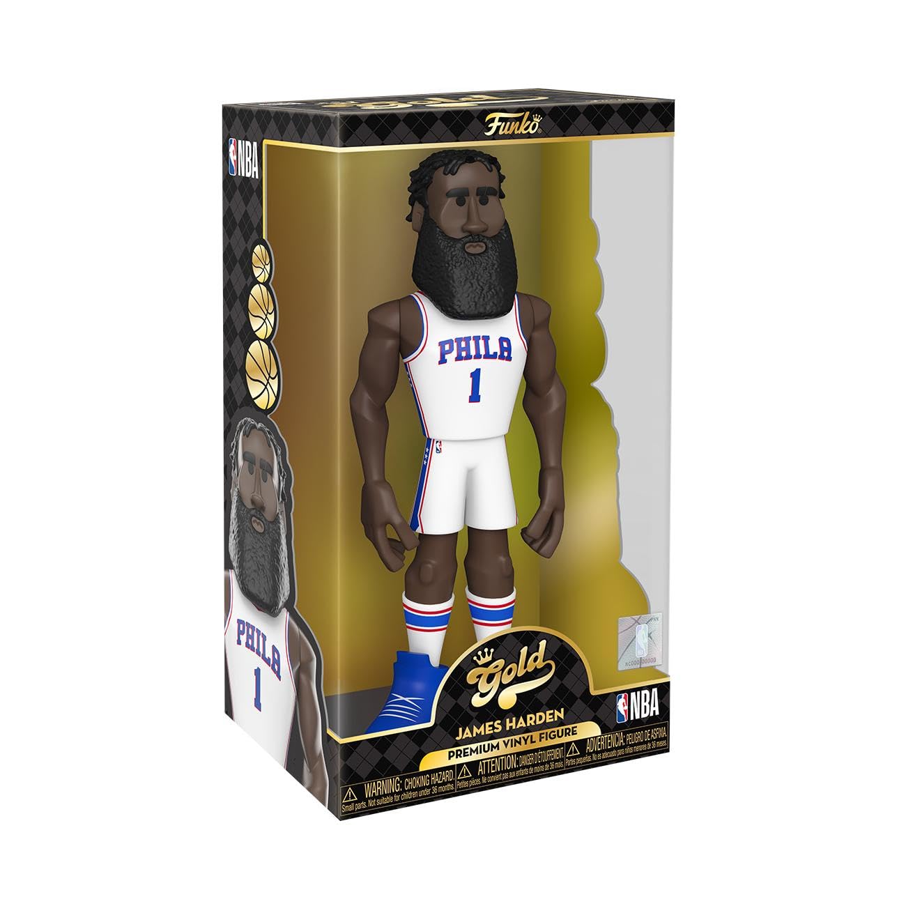 Funko Gold 12" NBA: Rockets - James Harden - 1/6 Odds for Rare Chase Variant - Collectable Vinyl Action Figure - Birthday Gift Idea - Official Merchandise - Ideal Toy for Sports Fans and Display