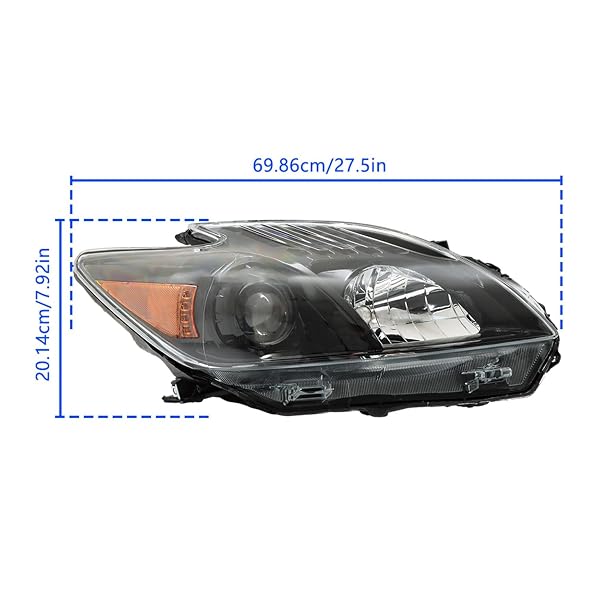 WFLNHB HEADLIGHT ASSEMBLY REPLACEMENT FOR PRIUS 2012-2015 BLACK HEADLIGHTS DRIVER AND PASSENGER SIDE 81130-47520 81170-47520