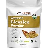 Vitamatic USDA Organic Licorice Root Powder &ndash; 1 lb (16 oz) | Glycyrrhiza Glabra, Also Known as Mulethi or Malethi, Traditional Ayurvedic Herb for Digestive Wellness &amp; Herbal Preparations