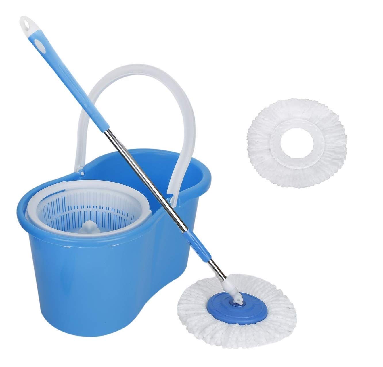 KWEL 360° Spin Mop Bucket with 2 Refill And Wheel to Easy