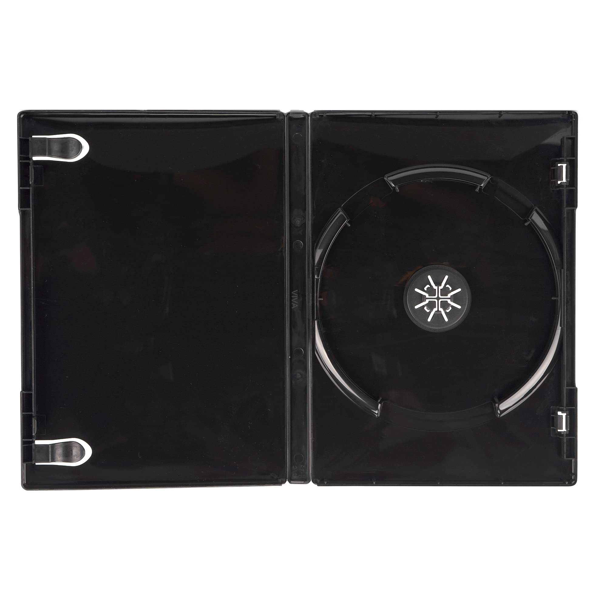 100 x Premium Quality Black Single CD DVD Blu Ray Disc Cases with a 14mm Spine and Plastic Sleeve for Inserting Artwork and Internal Booklet Clips by Dragon Trading – Protects Your Discs