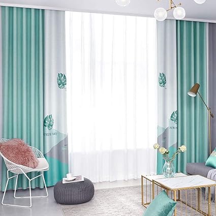 Promworld Blackout Curtains Blackout And Windproof Curtains Warm Curtains 2 Pieces B Width Height 2m 2 7m Hook Eyelet Curtain Amazon Co Uk Home Kitchen