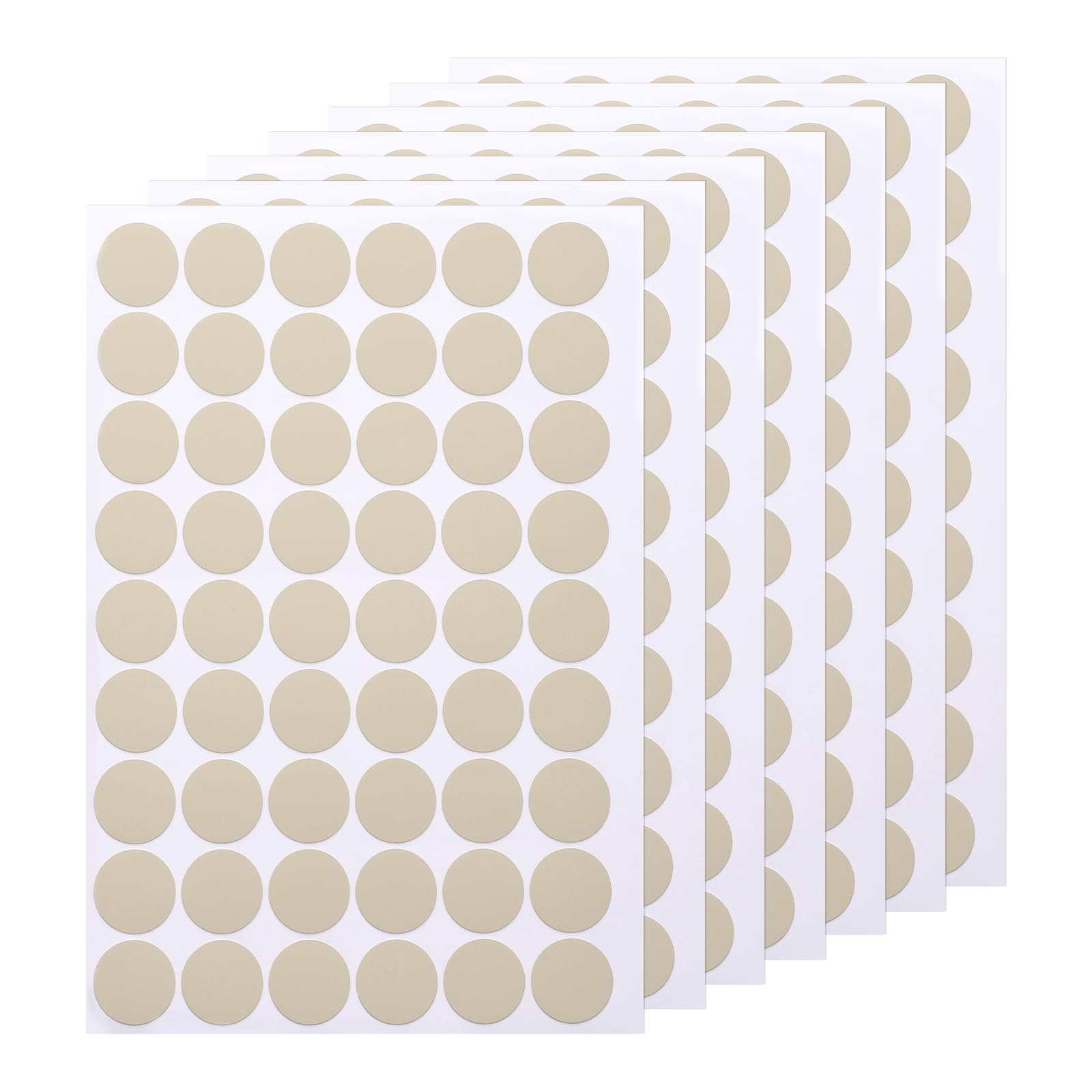 Photo 1 of Uxcell 7 Sheets/378PCS Self Adhesive Screw Hole Stickers, 2.1cm/0.83" PVC Screw Hole Covers for Furniture, Wood Cabinet, Wall, Desk, Table, Bookcase, Apricot